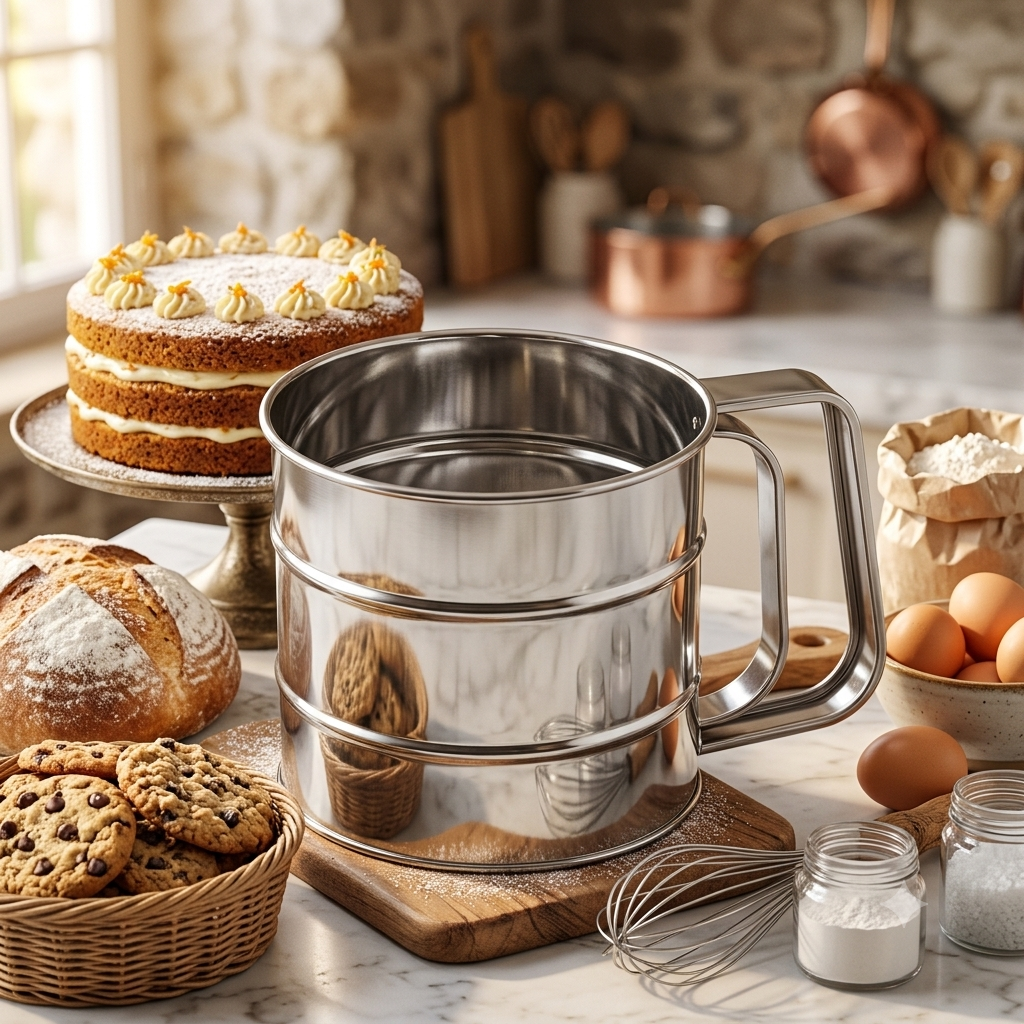 🥣✨ Stainless Steel Flour Sifter for Perfect Baking