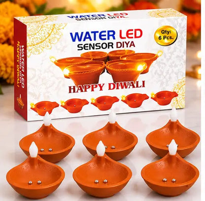 🪔✨ Water Sensor LED Diyas – Flameless Decorative Pooja Lamps | 12 Pcs Set