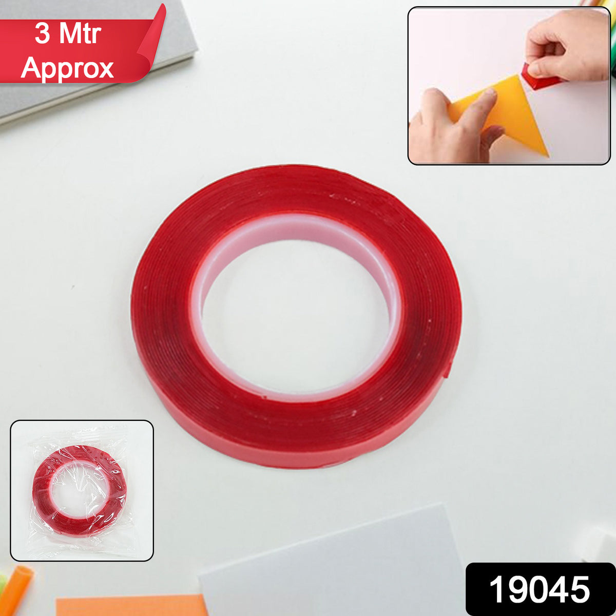 Heavy Duty Transparent Acrylic Foam Mounting Tape (3 Mtr Approx  1 Pc)
