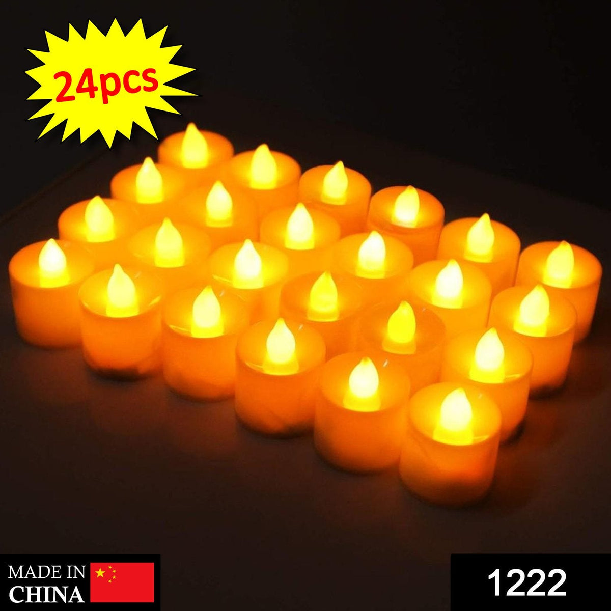1222  Festival Decorative - Led Tealight Candles (White 24 Pcs)
