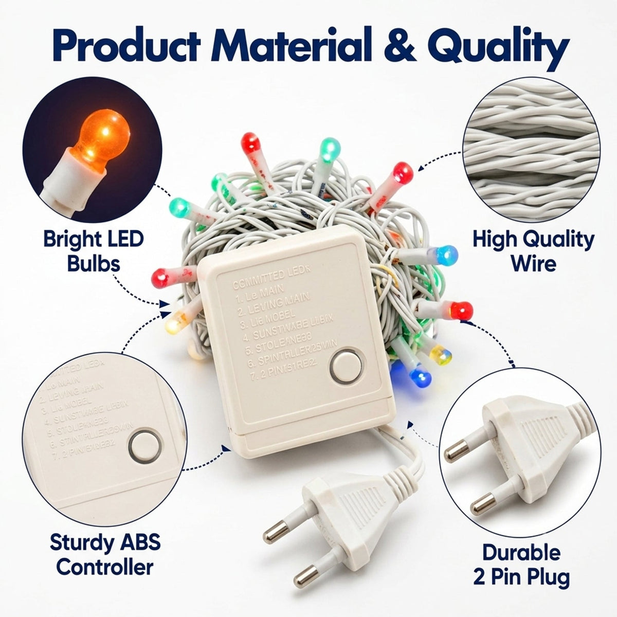 Multicolor Led String Light Series With 8 Lighting Modes (12 Mtr Approx)