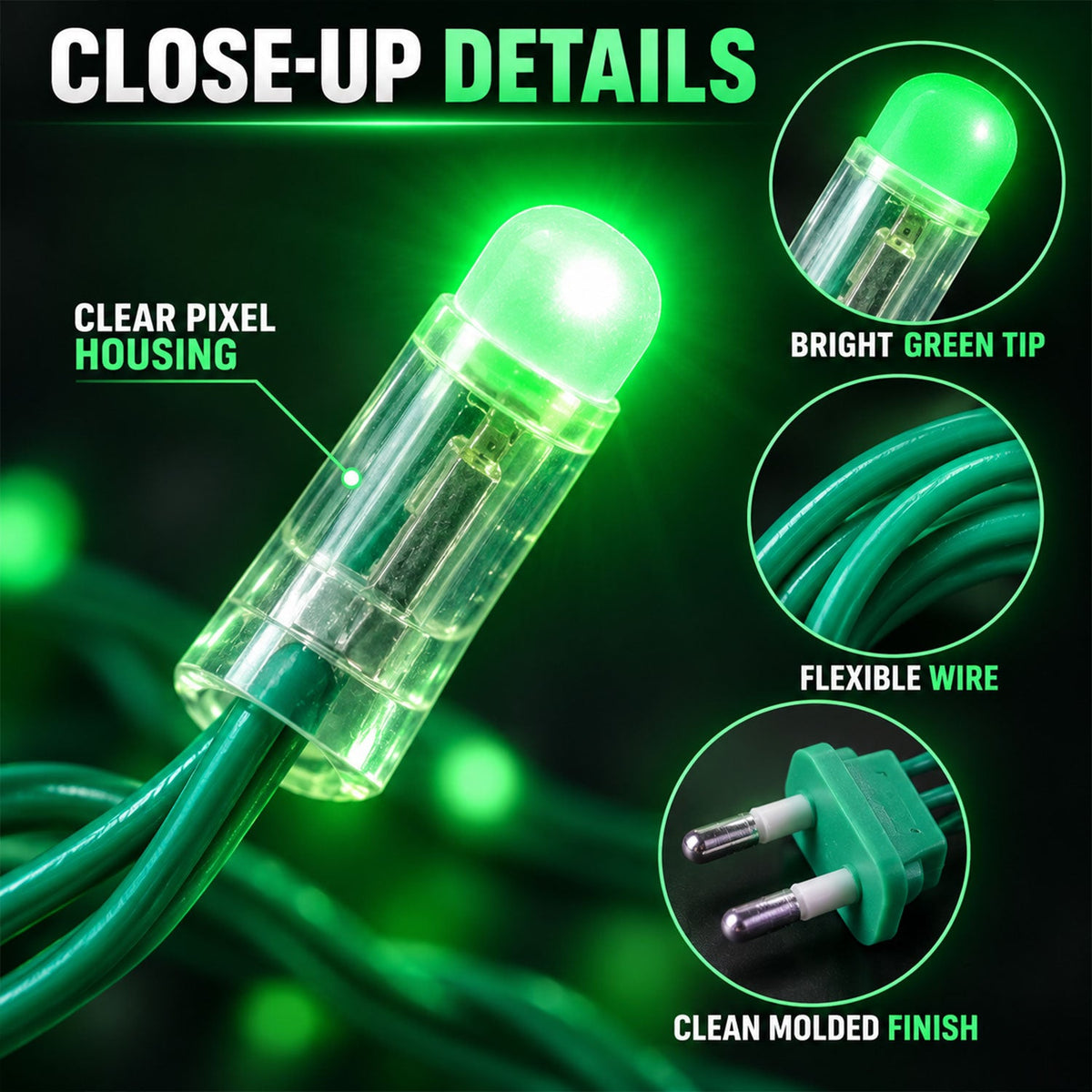 Green Led String Lights For Festival And Indoor Window Decoration (10 Mtr)