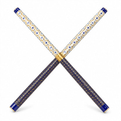 Decorative Wooden Dandiya Sticks With Printed Foil Wrap (2 Pc38 Cm)